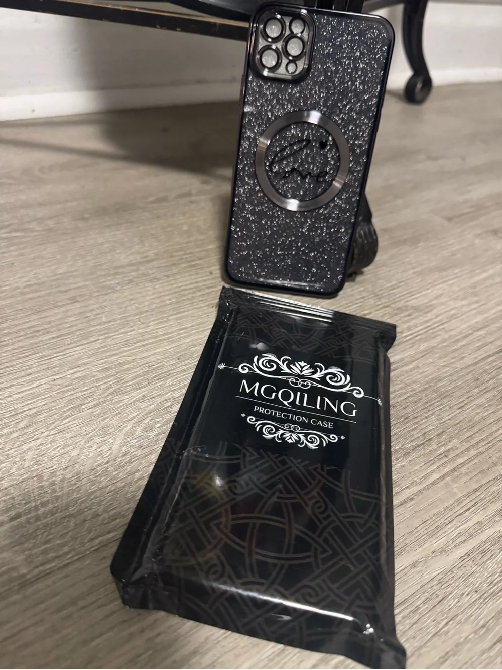 ***2/$15*** Sparkle Black Protective Phone Case with Ring Grip